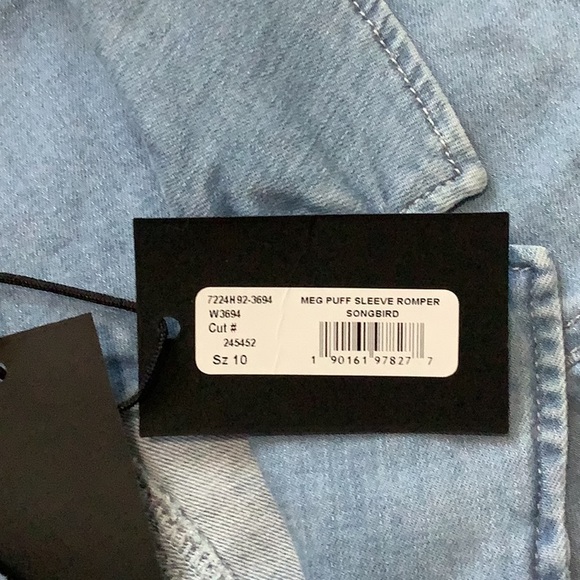 PAIGE Puff Sleeve Chambray Romper - Picture 6 of 16